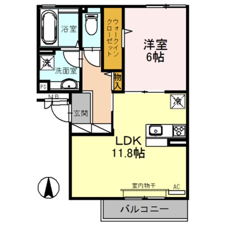 弥刀駅 徒歩19分 3階の物件間取画像